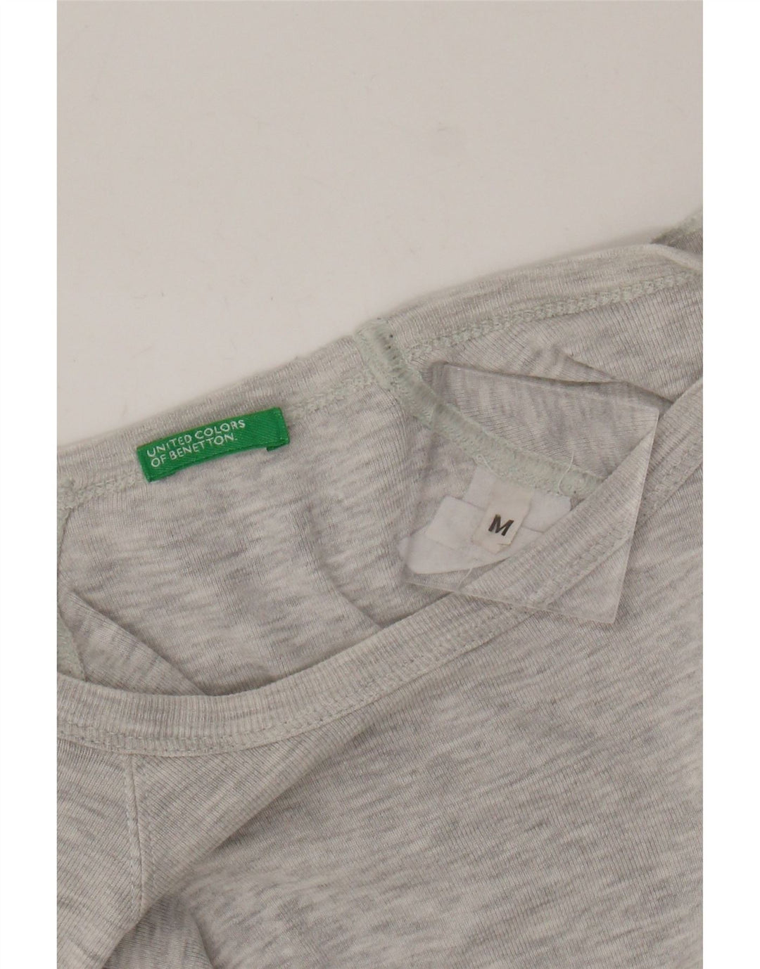 Benetton T-Shirt Femme UK 12 Gris Moyen Moucheté