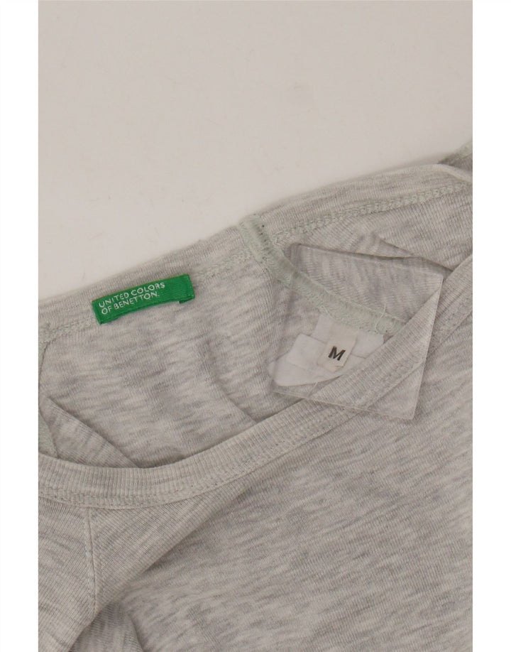 Benetton T-Shirt Femme UK 12 Gris Moyen Moucheté