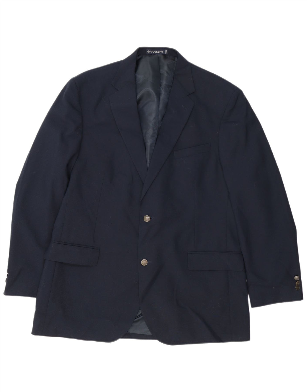 Dockers Veste Blazer Longue à 2 Boutons pour Homme UK 44 2XL Bleu Marine Laine