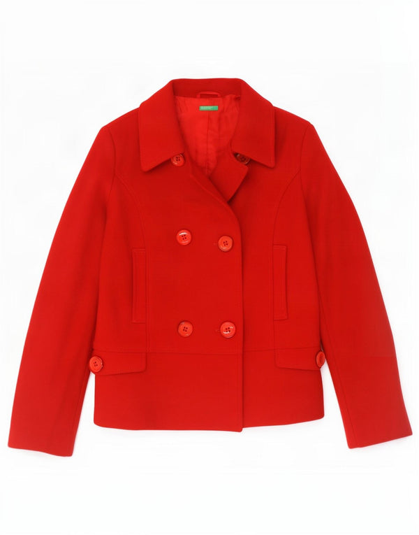 Benetton Caban Fille 11-12 ans 2XL Rouge Laine