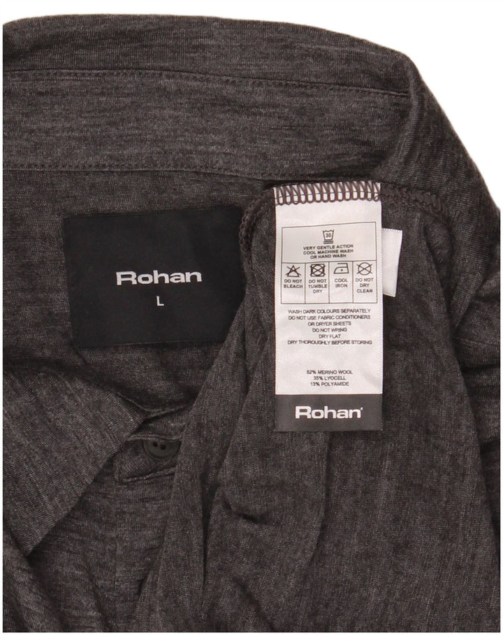 Rohan Polo Homme Large Gris Moucheté Laine Mérinos