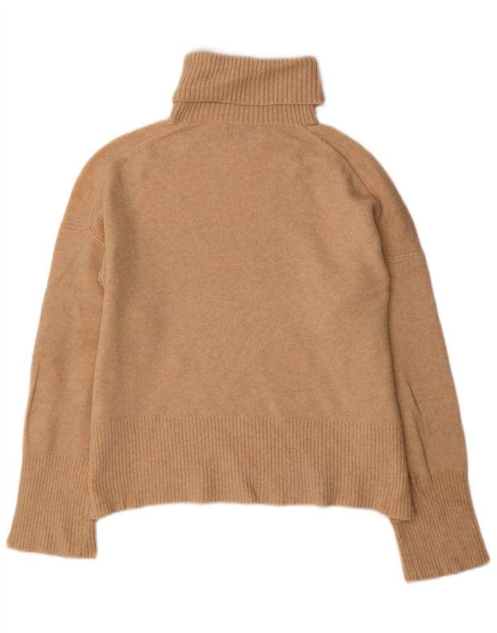 J. CREW Pull surdimensionné à col roulé pour femme UK 10 Petit Beige