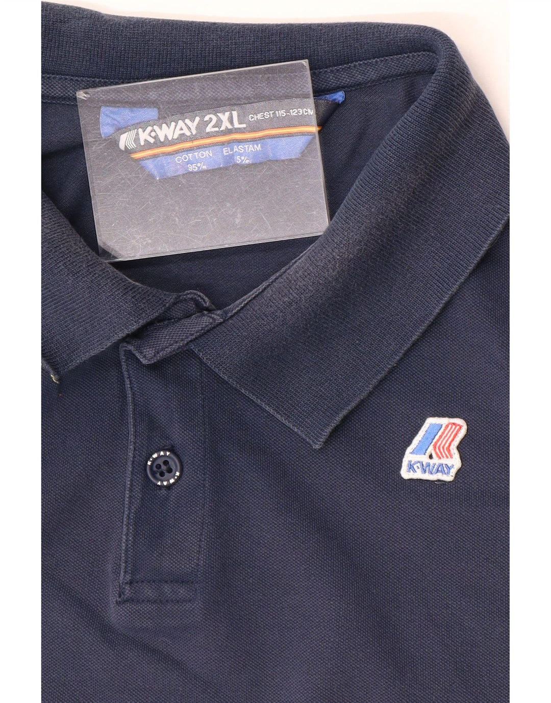 K-Way Polo Homme 2XL Bleu Marine Coton