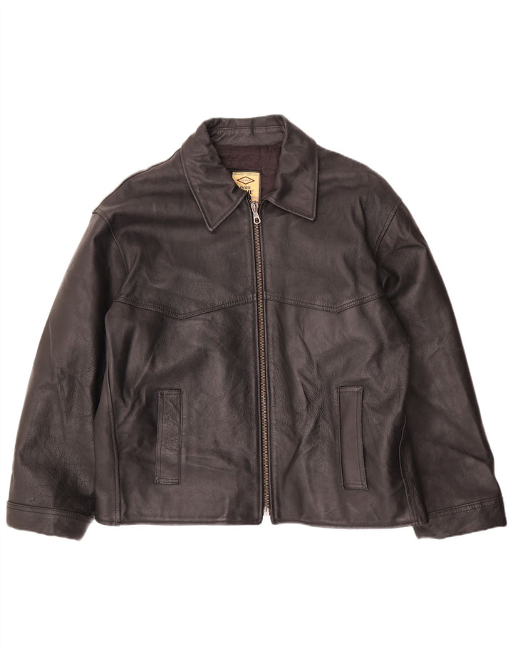 Pacific Trail Veste en cuir pour homme UK 44 2XL Cuir noir