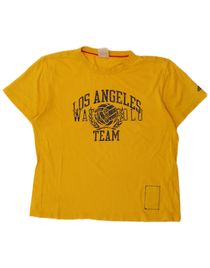 ADIDAS T-shirt graphique pour hommes, grand, jaune, coton