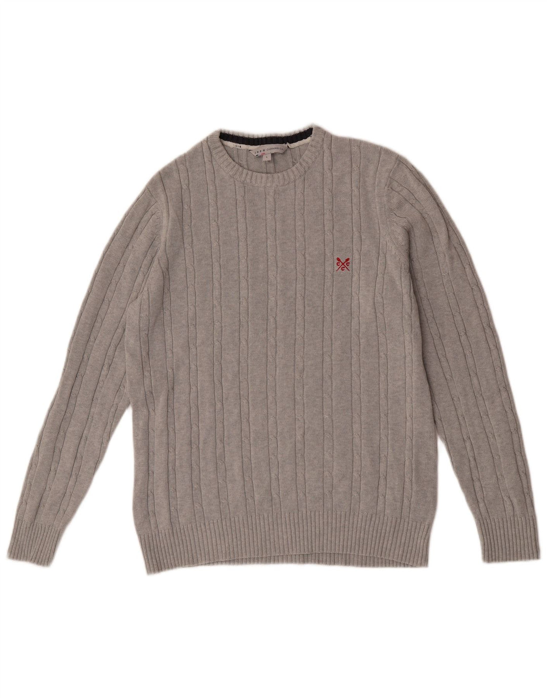 Crew Clothing Pull à col rond pour homme en coton gris Taille L