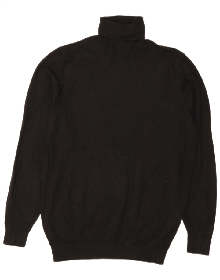Zara Pull Col Roulé Homme Noir Moyen Viscose