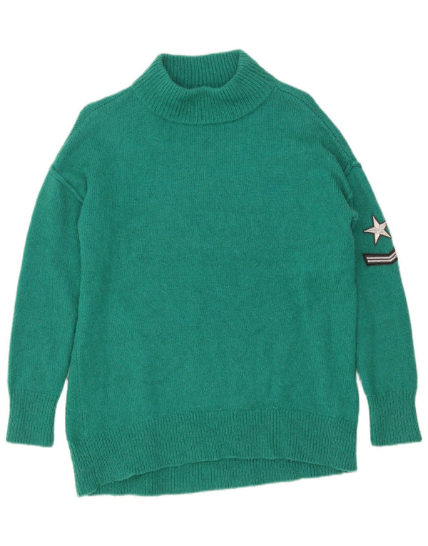 MINT VELVET Pull surdimensionné à col roulé pour femme UK 10 Petit Vert