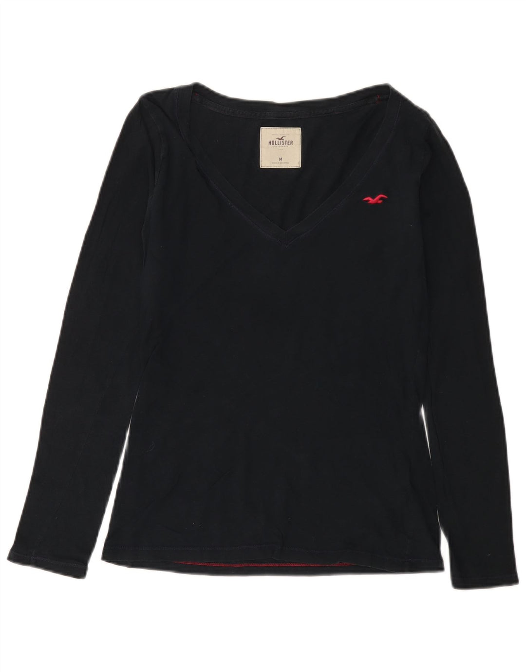 HOLLISTER Haut à manches longues pour femme UK 12 Medium Noir Coton