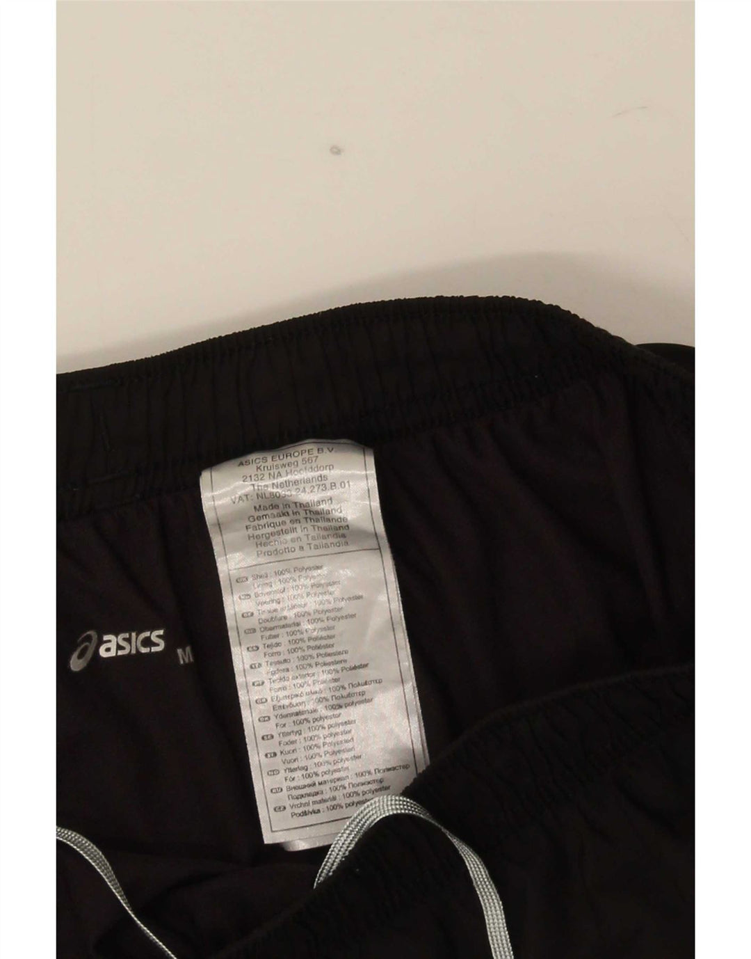 Asics Short de Sport Homme Noir Moyen Polyester Colorblock