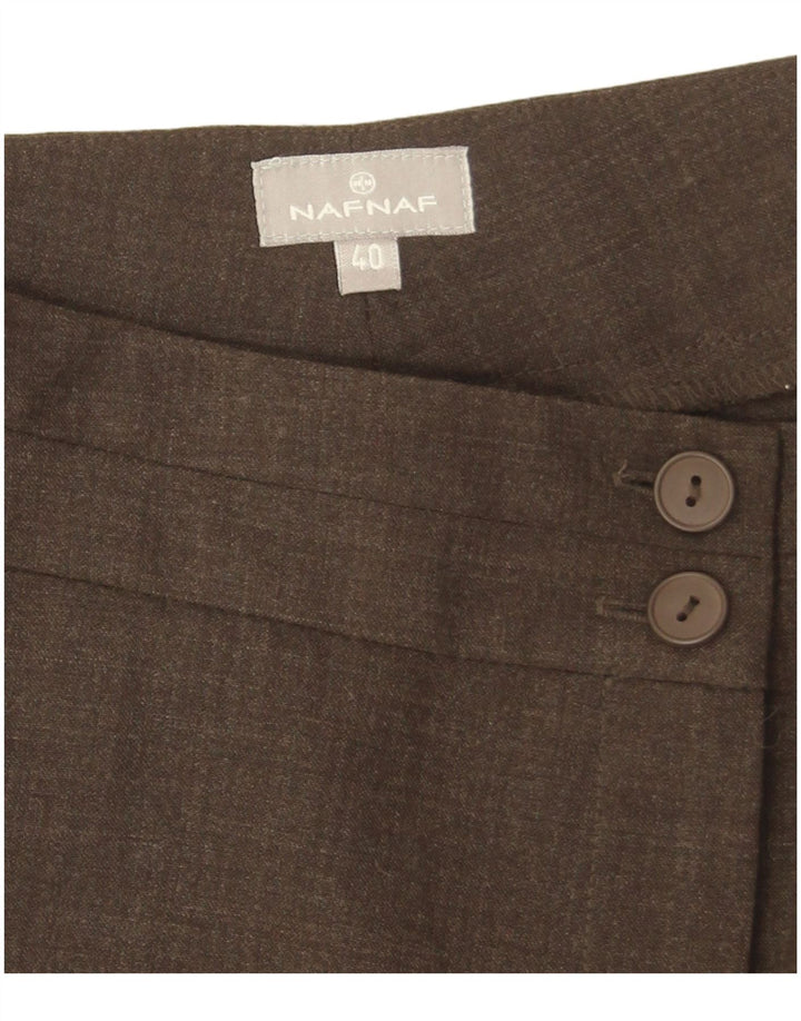 Naf Naf Pantalon de costume évasé pour femme EU 40 Medium W30 L33 Marron Polyester