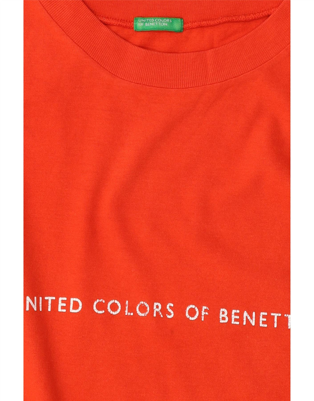 Benetton T-Shirt Graphique Homme Large Orange