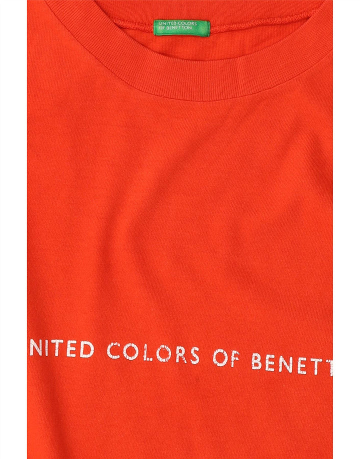 Benetton T-Shirt Graphique Homme Large Orange