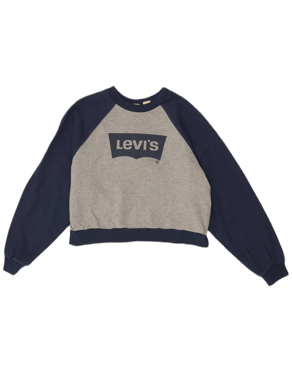 Levi's Sweat-shirt graphique surdimensionné pour femme UK 10 Small Gris