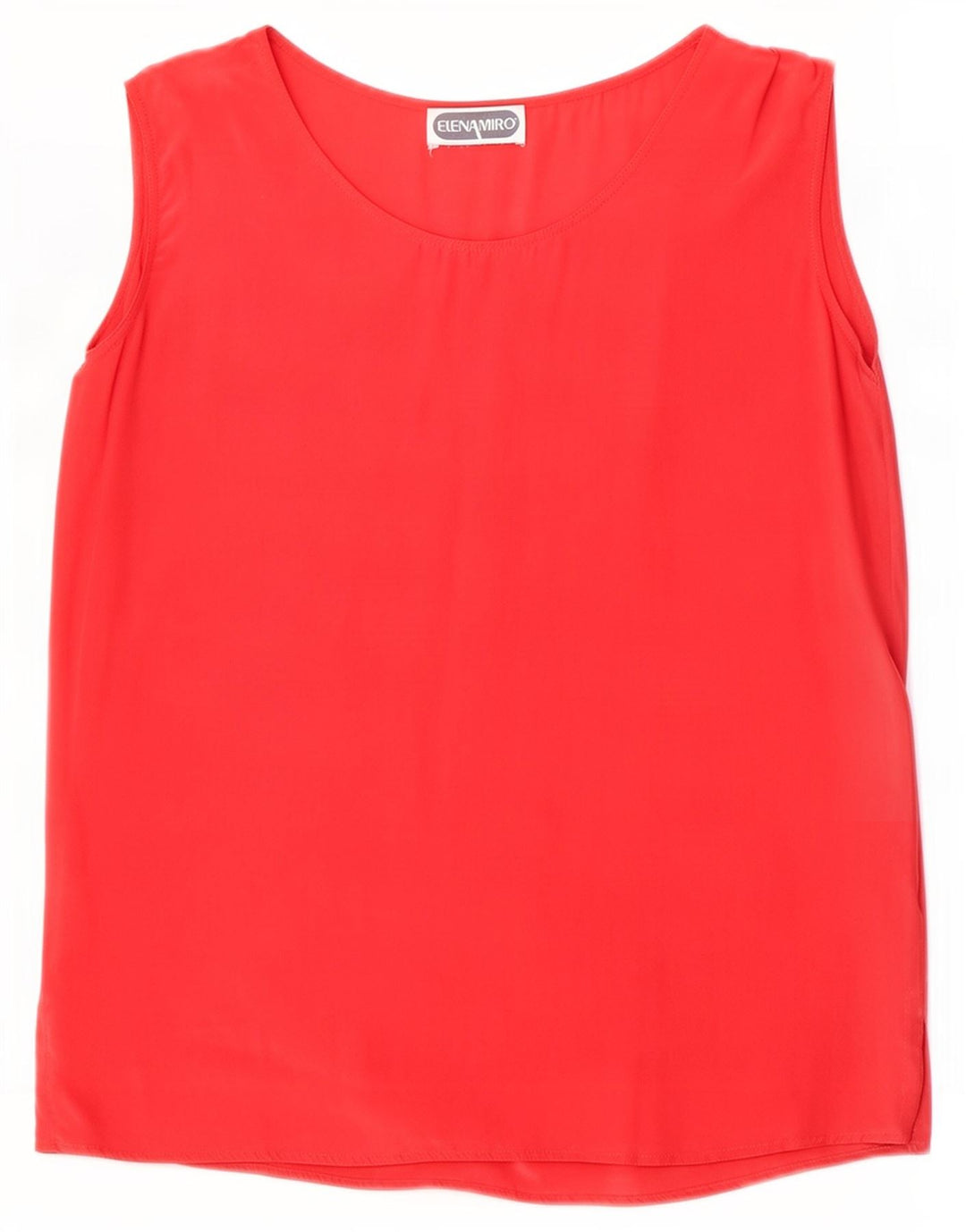 ELENA MIRO Chemisier sans manches pour femme UK 16 Grande soie rouge