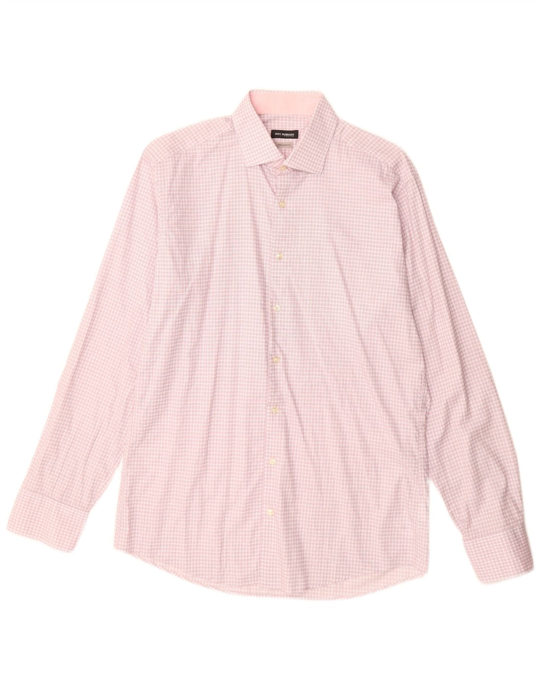 Roy Robson Chemise coupe régulière pour homme Taille 39 15 1/2 Coton à carreaux rose moyen