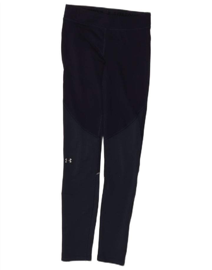 Under Armour Leggings Femme UK 4 XS Bleu Marine Colorblock Polyester