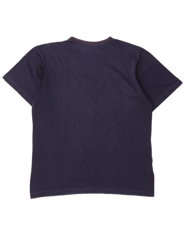 AUSTRALIAN L'ALPINA T-Shirt Graphique Homme Top IT 52 Large Bleu Marine Coton