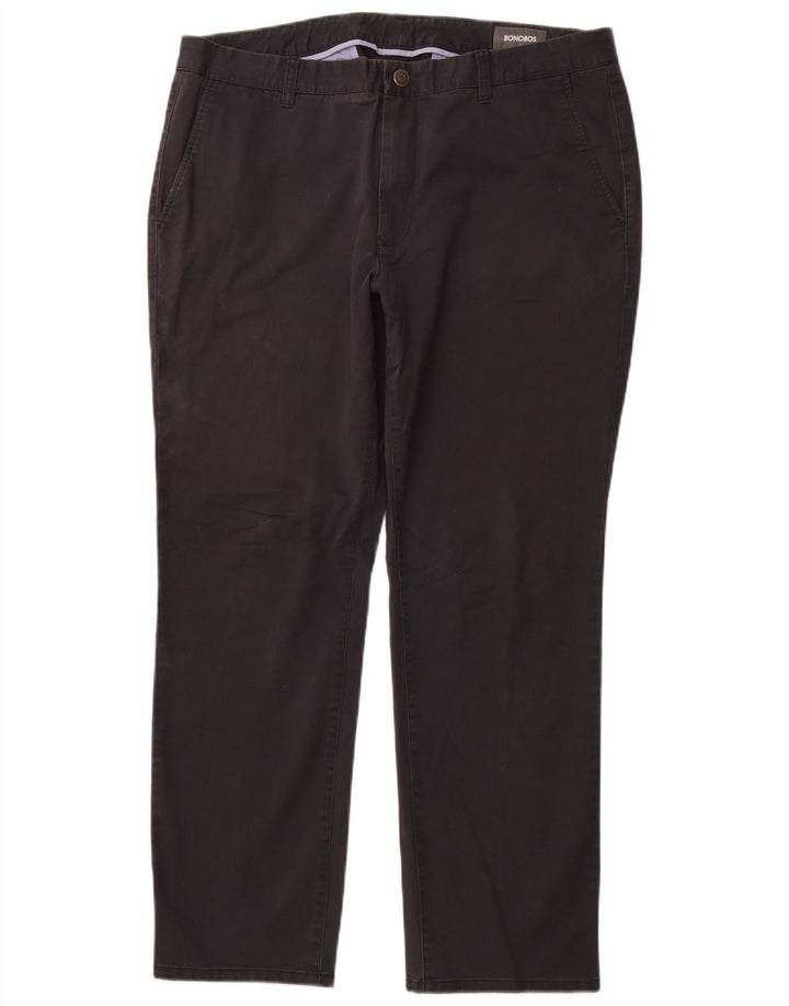 BONOBOS Pantalon Chino Droit Homme W38 L30 Bleu Marine Coton