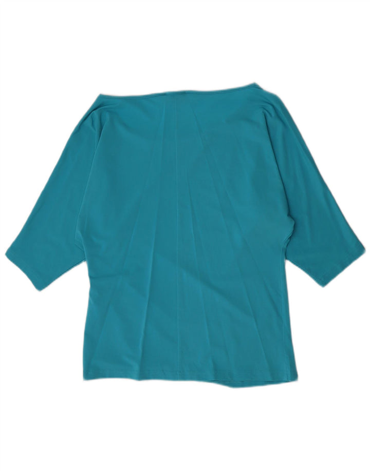 Luisa Spagnoli Chemisier à manches 3/4 pour femme UK 12 Bleu moyen Viscose