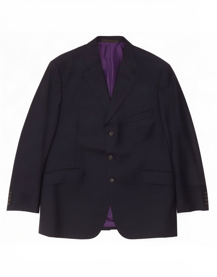 Marks & Spencer Veste blazer à 3 boutons pour homme UK 44 XL Bleu marine en laine