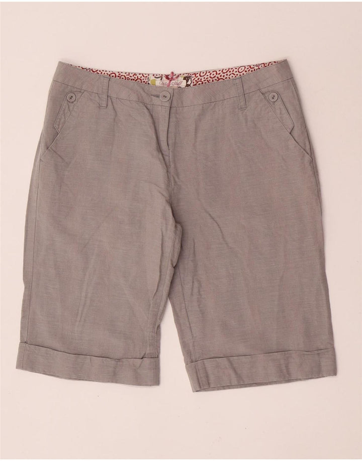WHITE STUFF Short Chino Femme UK 14 Large W32 Lin Gris