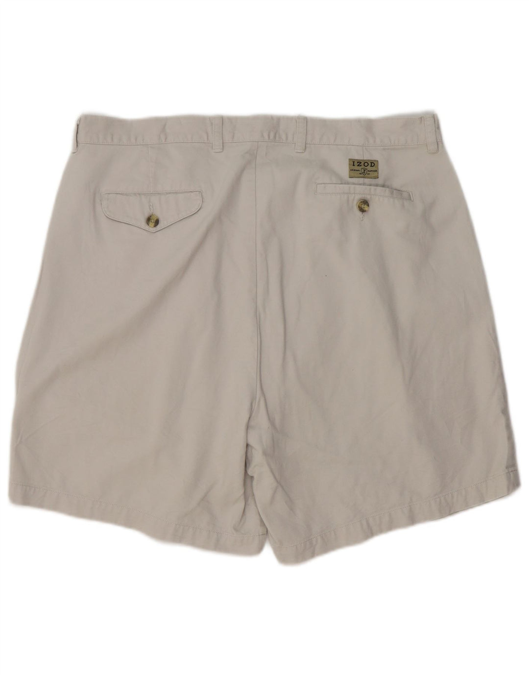 Izod Short Chino Pegged Homme W38 XL Gris Coton