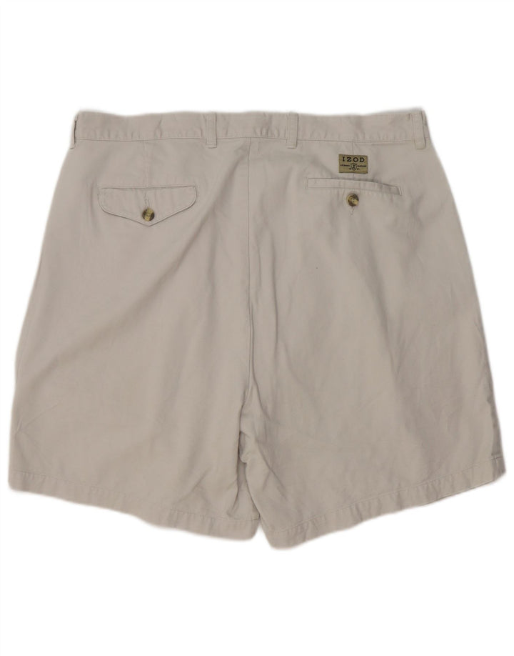 Izod Short Chino Pegged Homme W38 XL Gris Coton