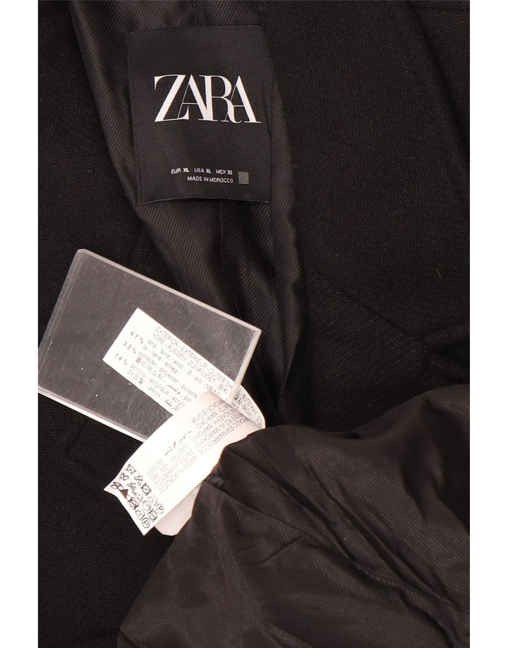 Zara Femme Pardessus UK 18 XL Laine Noir