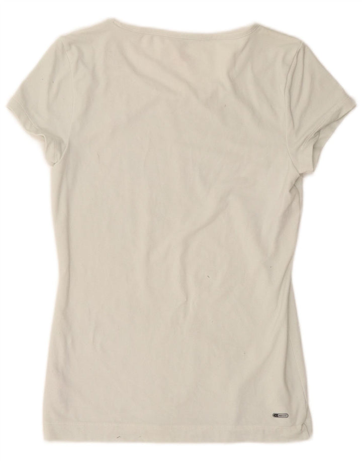 PUMA T-Shirt Femme UK 14 Large Blanc Nylon