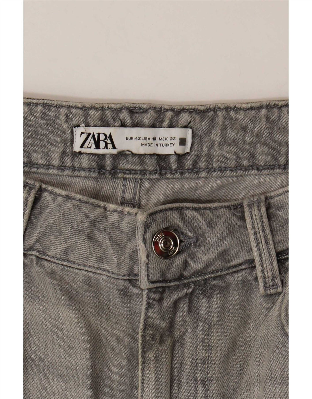 Zara Jean fuselé pour femme EU 42 Large W32 L27 Gris