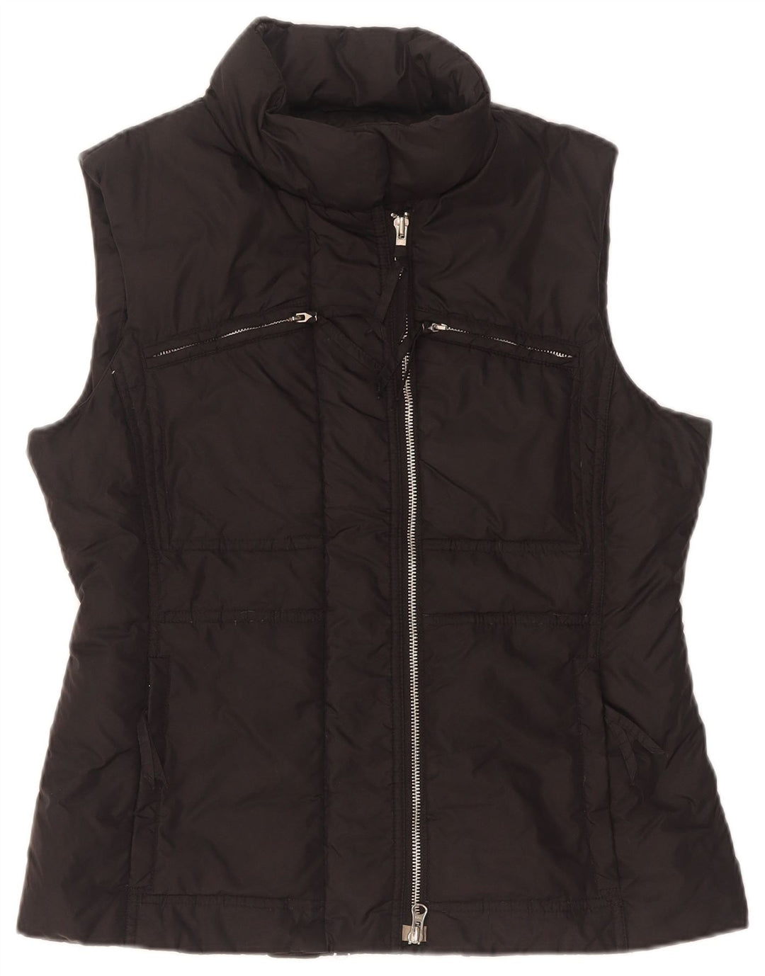 Benetton Gilet Rembourré Femme UK 14 Moyen Noir