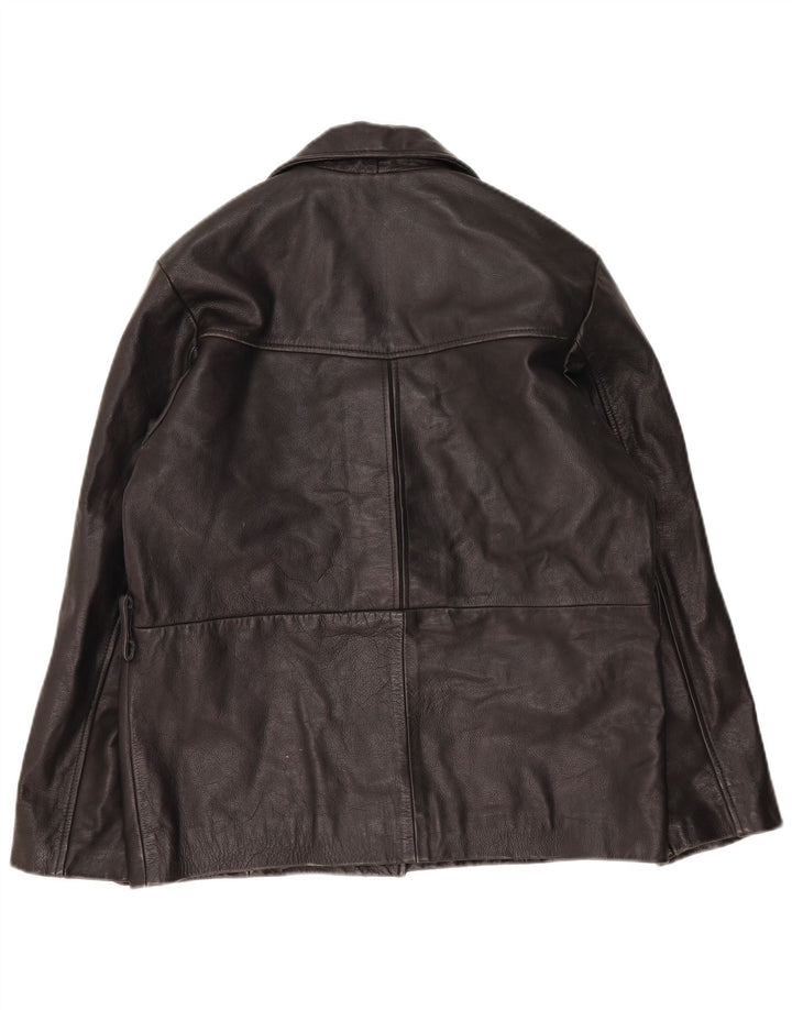 Izzi Veste en cuir pour femme UK 14 Medium Noir