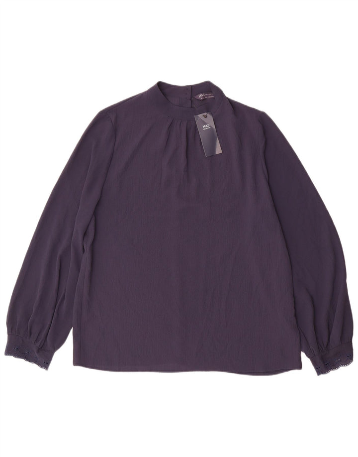 Marks & Spencer Chemisier à manches longues pour femme UK 12 Bleu marine moyen