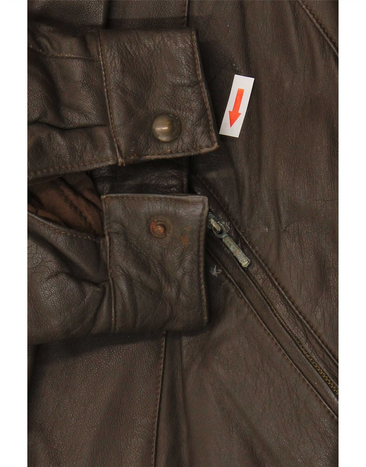 veste en cuir militaire vintage pour hommes IT 54 2XL Marron