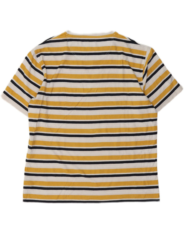 Barbour T-Shirt Homme Top XL Coton Rayé Jaune