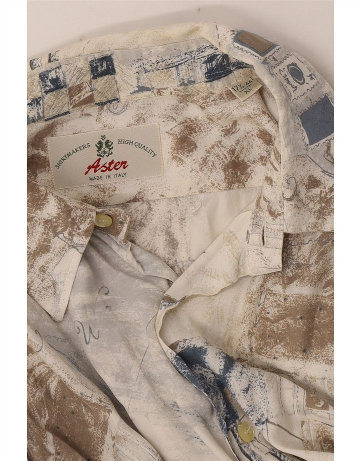Aster Chemise à Manches Courtes Homme XL Beige Patchwork