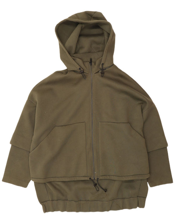 Cos Pull à capuche zippé surdimensionné pour femme UK 44 Viscose kaki moyen