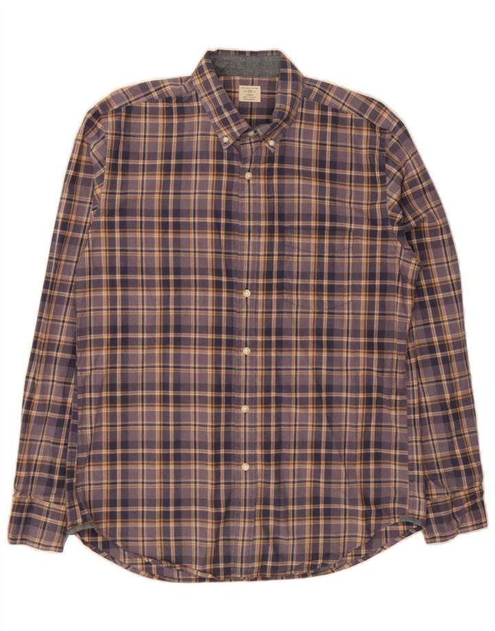 J. CREW Mens Shirt Size 16 16 1/2 Large Purple Check Vintage J. Crew and Second-Hand J. Crew from Messina Hembry 
