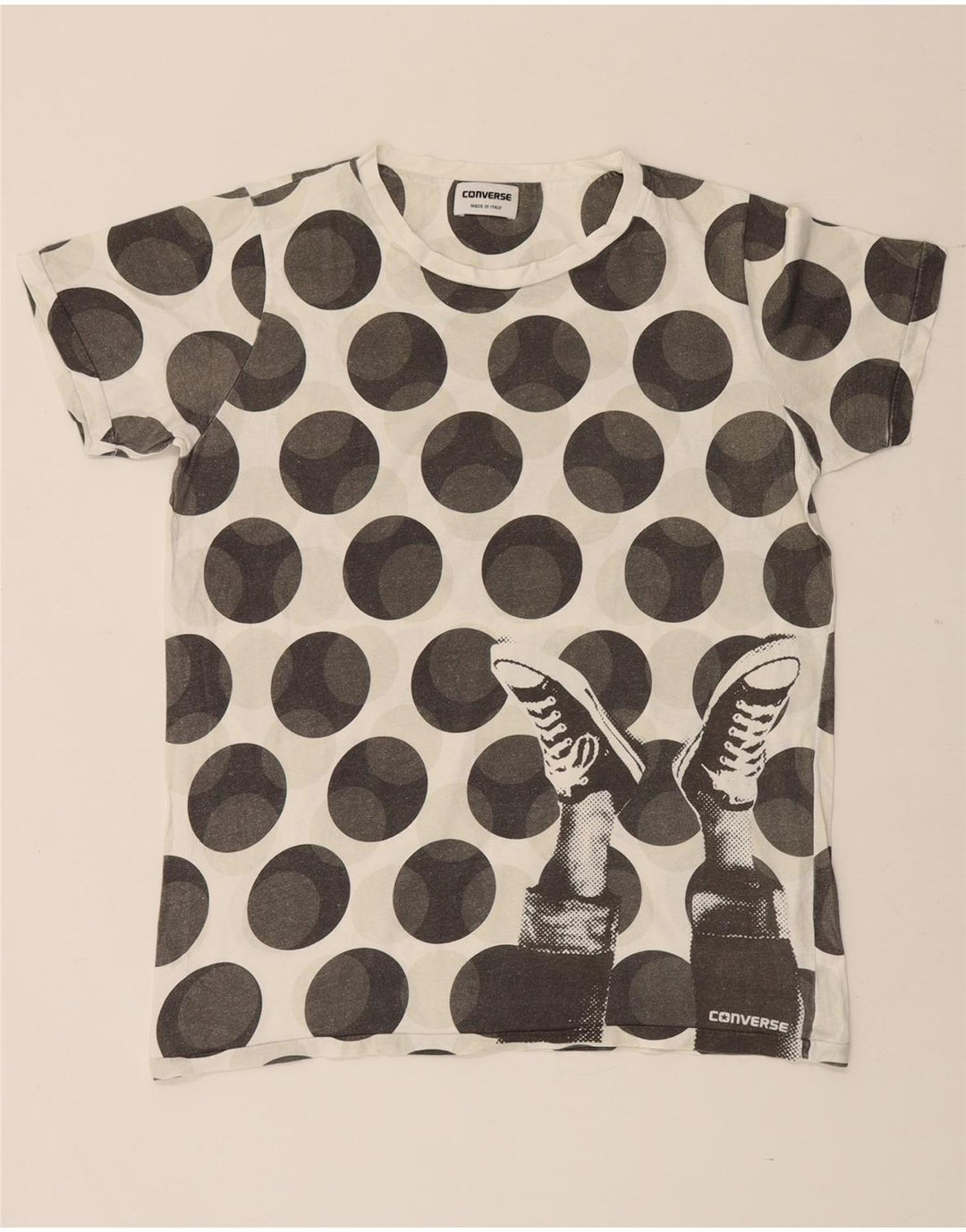 Converse T-shirt graphique pour homme en coton à pois Blanc Taille L