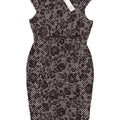 Warehouse Robe moulante pour femme UK 42 Medium Noir Floral Polyester
