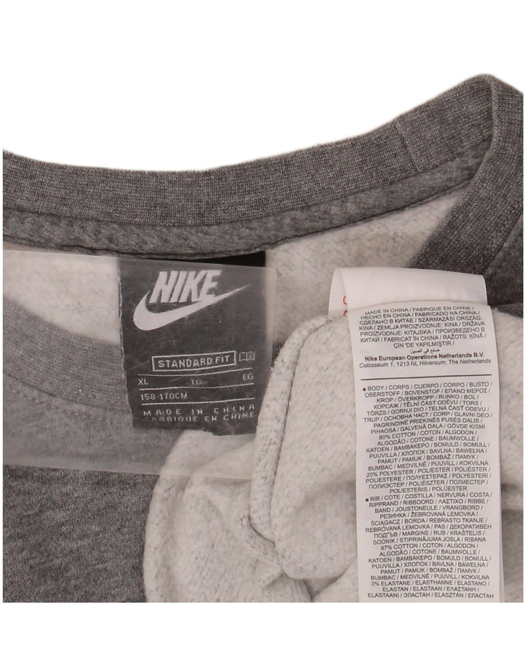 NIKE Sweat-shirt graphique pour garçon 13-14 ans XL Gris chiné