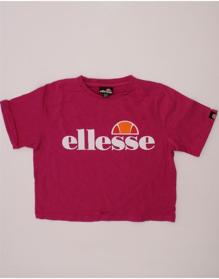ELLESSE Girls Graphic T-Shirt Top 12-13 Years Pink Cotton Vintage Ellesse and Second-Hand Ellesse from Messina Hembry 