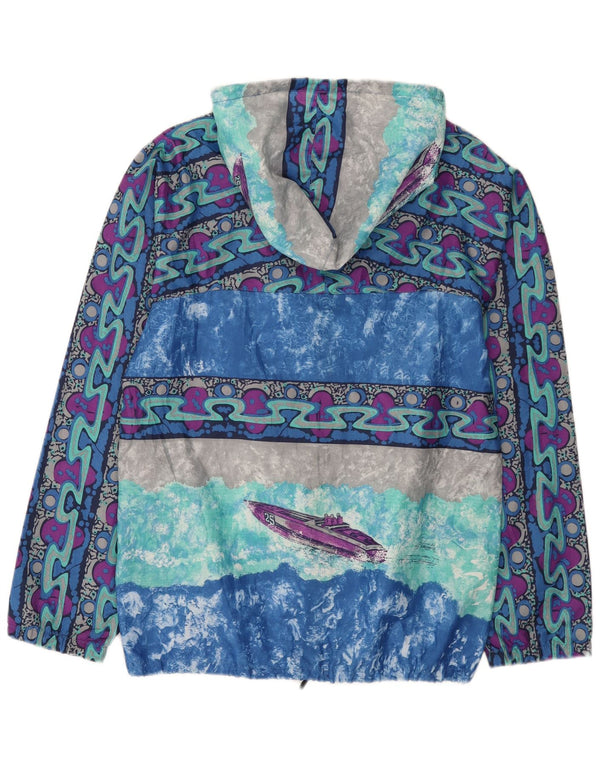 Veste de pluie à capuche à motif abstrait pour homme vintage IT 52 XL multicolore