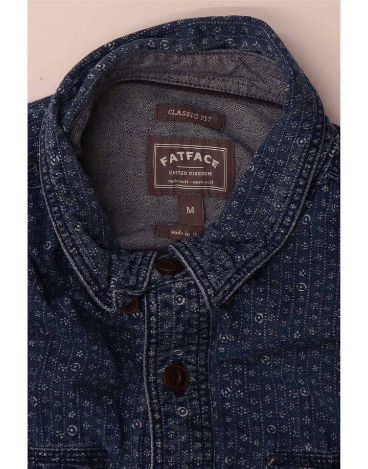 Chemise en Jean Coupe Classique Homme Fat Face Coton Floral Bleu Moyen