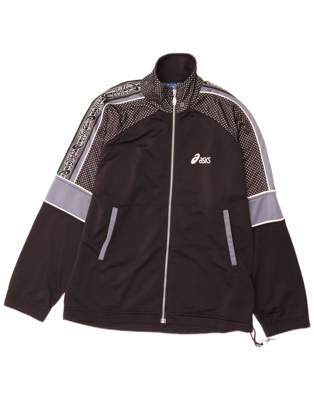 Asics Veste de Survêtement Graphique Homme Noir Moyen Polyester Colorblock