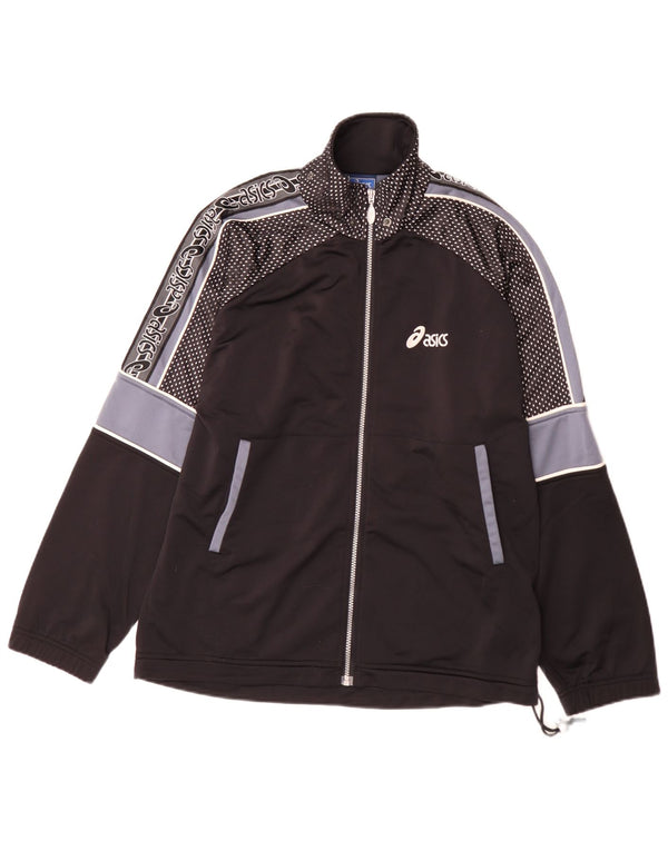 Asics Veste de Survêtement Graphique Homme Noir Moyen Polyester Colorblock