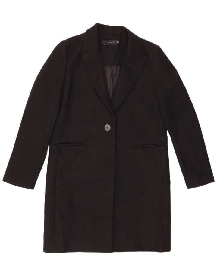 ZARA Manteau Femme UK 14 Moyen Noir