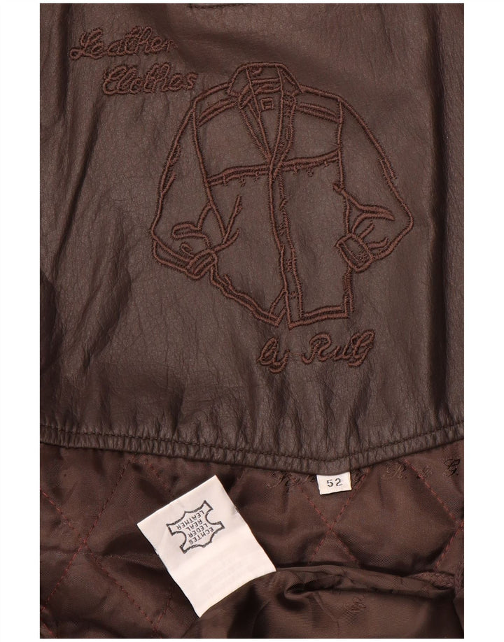 Veste en cuir homme vintage IT 52 XL Cuir marron