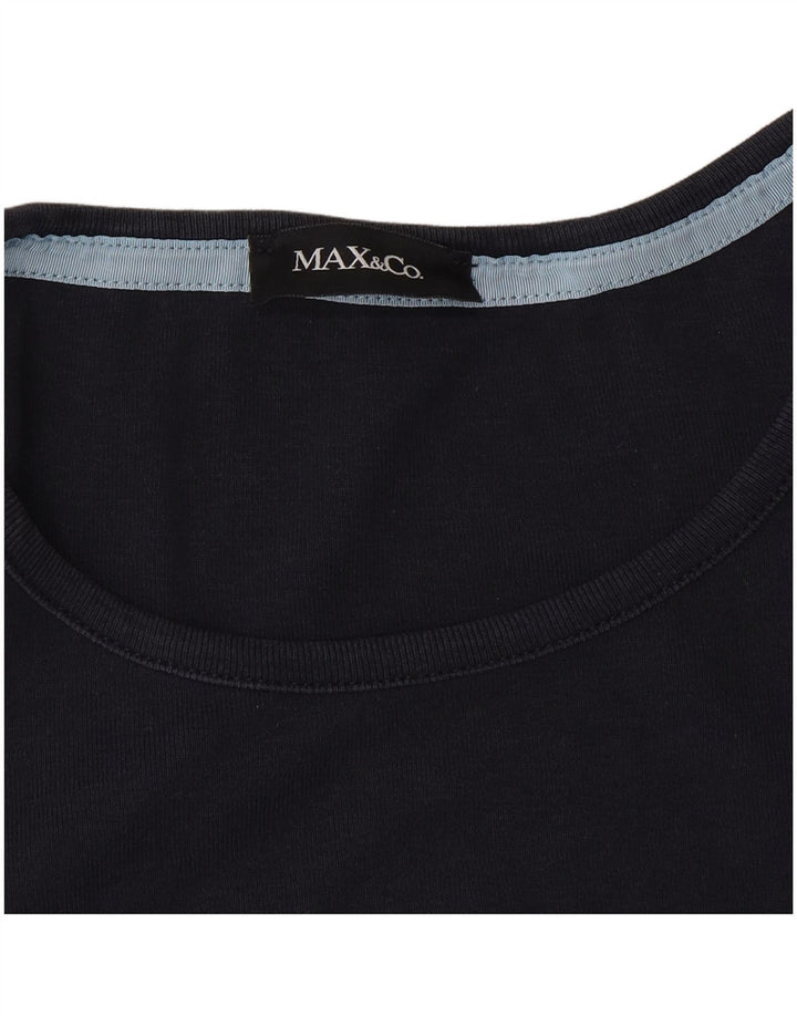 Max & Co. T-shirt graphique pour femme UK 10 Small Bleu marine
